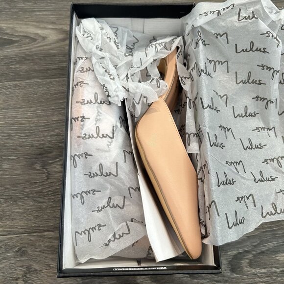 NEW Lulus SZ 8 Frae Naked Hazelnut Pointed Toe Mules Stiletto Heels Blush Pink - Picture 5 of 11